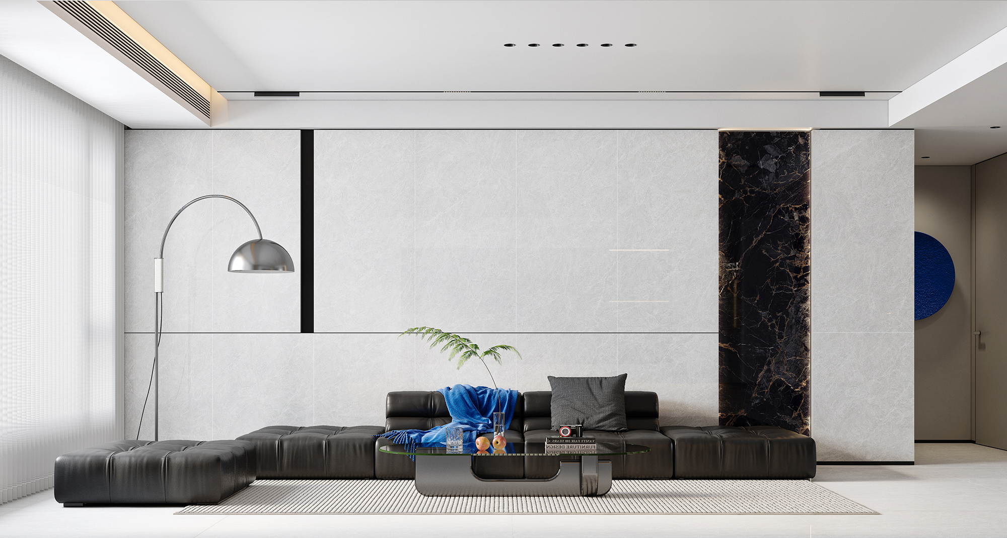 750x1500mm Ivory Grey Villa Luxury Marble look Kitchen interior design ...