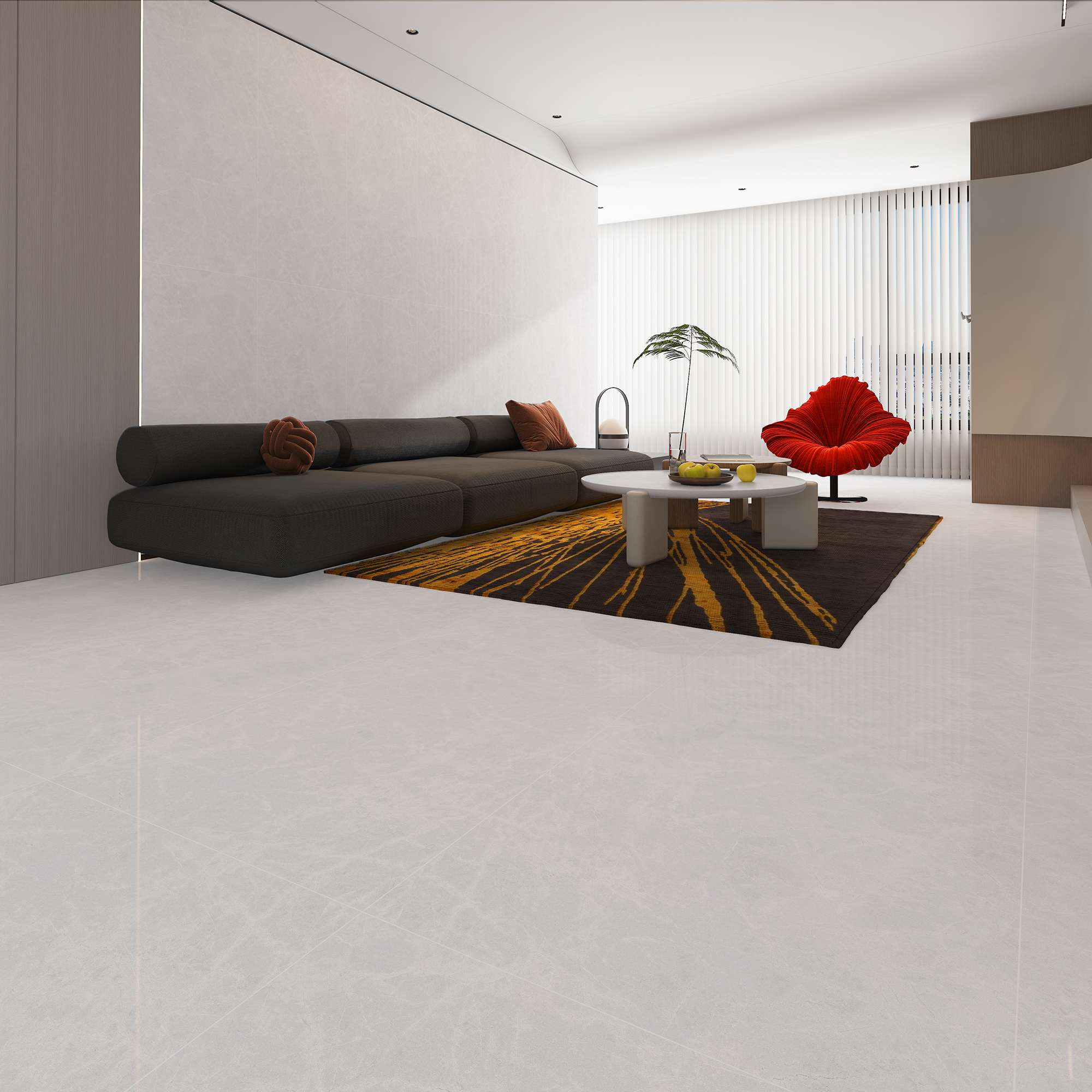 750x1500mm White Grey Color Marble look Kitchen interior design ...